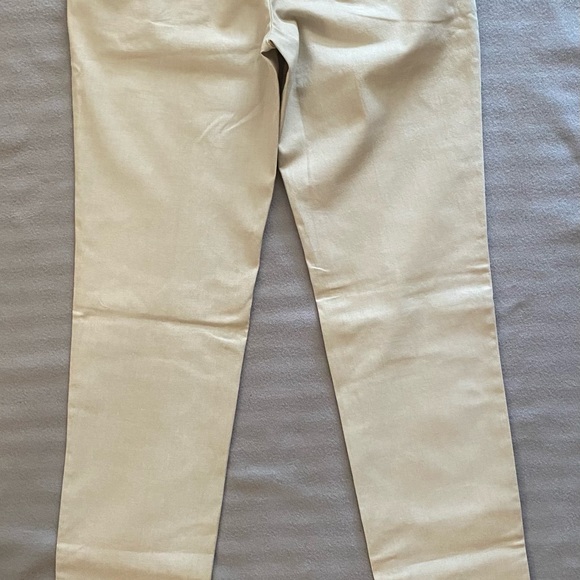 Women’s cotton pants size 42 European, cream color with multi-color detail - Picture 7 of 8